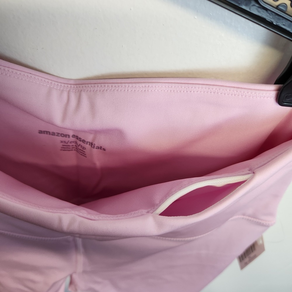 Amazon Essentials Leggings‎ Womens XS Pale Pink High Rise Stretch Yoga Pants Gym - Picture 8 of 12